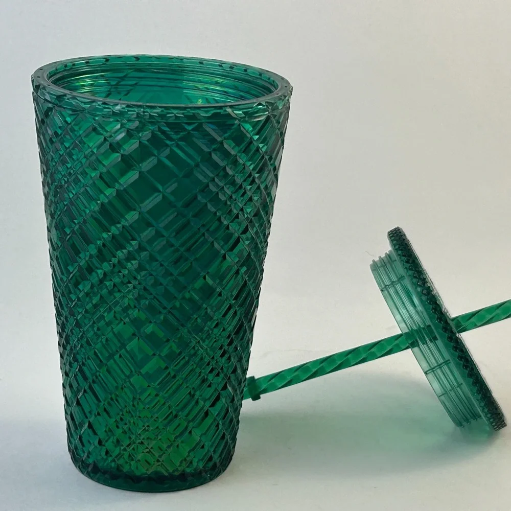 STARBUCKS Emerald Green Jeweled 16oz Tumbler Cup Christmas Holiday Winter 2021‎